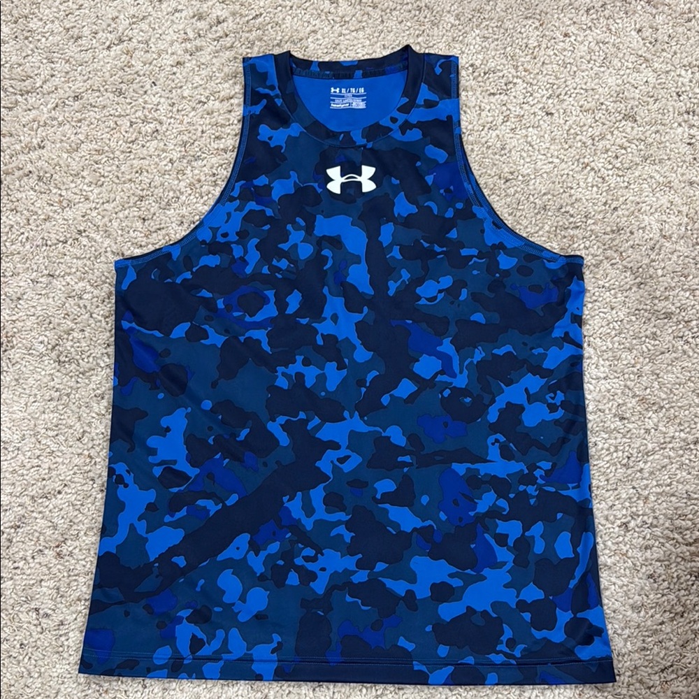 Under Armour Blue Athletic Tank Top Heat Gear